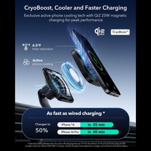 Suport Auto ESR OmniLock cu incarcare Qi2 25W – Magnetic, 360° - Img 6