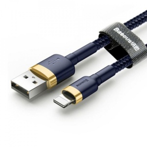 Cablu de date Baseus Cafule Lightning 1M 2.4A Blue/ Gold - Img 4