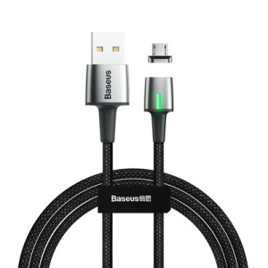 Cablu de date Baseus Zinc magnetic USB/ Micro USB 2.4A 1m black - Img 1