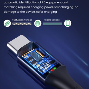 Cablu de date Type-C to Type-C, Super Fast Charging, PD100W, 480Mbps, 1m - PCB018 - Img 5