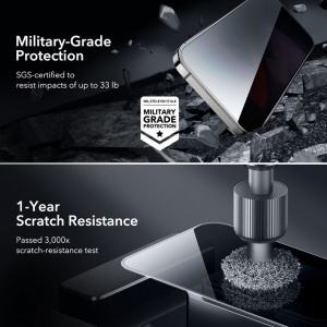 Folie sticla privacy pentru iPhone 15 Pro Max -ESR Screen Shield - Img 7