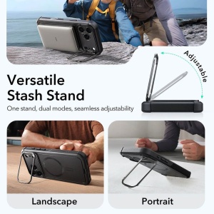 HHusa iPhone 17 Pro Max ESR Cyber Armor Kickstand neagra - Img 6