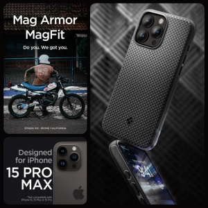 Husa Apple iPhone 15 Pro Max - Spigen Mag Armor Magsafe - Img 3