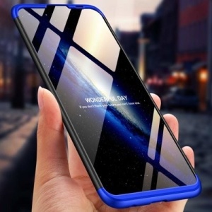 Husa Huawei P Smart 2019-GKK 360 Front and Back Case Full Body Cover -Negru cu Albastru - Img 6