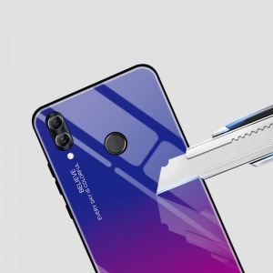 Husa Huawei P Smart 2019-Gradient Glass Durable Cover din sticla securizata 9H-pink-purple - Img 3