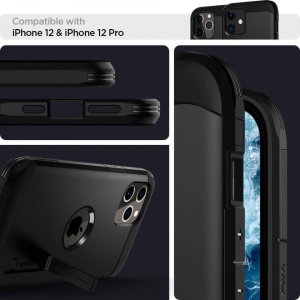 Husa Iphone 12 / Iphone 12 PRO -Spigen Tough Armor - Black - Img 2