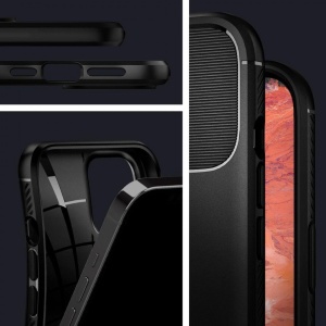 Husa Iphone 12 Pro Max - Spigen Rugged Armor -Neagra - Img 4