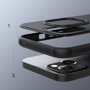Husa Iphone 13 -Nillkin Super Frosted Shield Case Neagra - Img 4