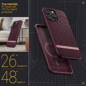 Husa iPhone 15 Pro Max Caseology Parallax Magsafe Burgundy by Spigen - Img 5