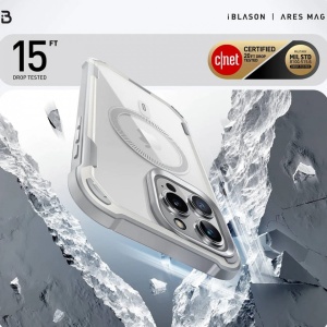 Husa iPhone 15 Pro Max i-Blason Ares Magsafe transparenta margini albe - Img 4