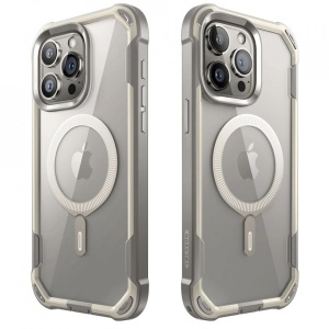 Husa iPhone 15 Pro Max i-Blason Ares Magsafe transparenta margini gri - Img 7