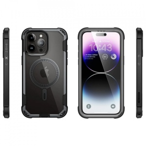 Husa iPhone 15 Pro Max i-Blason Ares Magsafe transparenta margini negre - Img 7