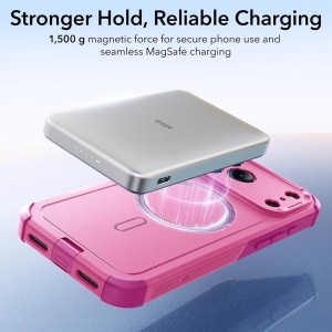 Husa iPhone 17 Pro Max ESR Cyber Armor Halolock roz - Img 5