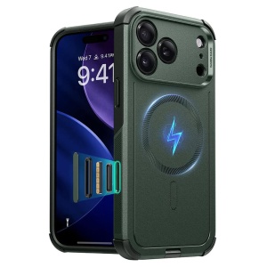 Husa iPhone 17 Pro Max ESR Cyber Armor Halolock verde