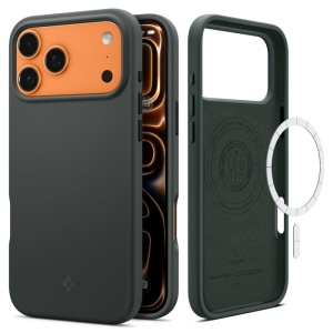 Husa iPhone 17 Pro Spigen Silicone Fit Magsafe Abyss green