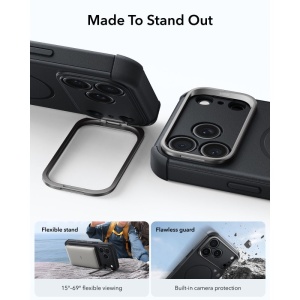 Husă iPhone 18 Pro ESR Cyber Armor Kickstand Black - Img 4