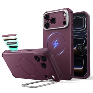 Husă iPhone 18 Pro ESR Cyber Armor Kickstand Frosted Deep Burgundy