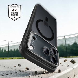 Husă iPhone 18 Pro Max - ESR Classic Hybrid HaloLock Kickstand - Frosted Black - Img 7
