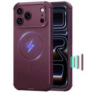 Husă iPhone 18 Pro Max - ESR Cyber HaloLock - Frosted Deep Burgundy