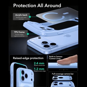Husă iPhone 18 Pro Max și iPhone 17 Pro Max ESR Classic Hybrid HaloLock Frosted Light Blue - Img 4