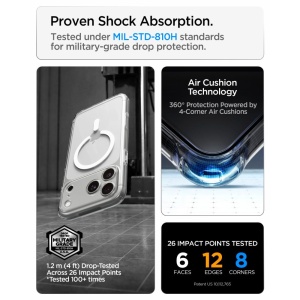 Husă iPhone 18 Pro Max - Spigen - Ultra Hybrid MagSafe - Clear White - Img 10