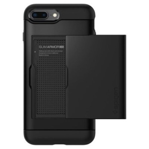 Husa Iphone 8 Plus/Iphone 7 Plus-Spigen Slim Armor CS Neagra - Img 3