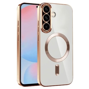 Husa Samsung Galaxy A17 Magsafe Luxury Crystal transparenta /aurie