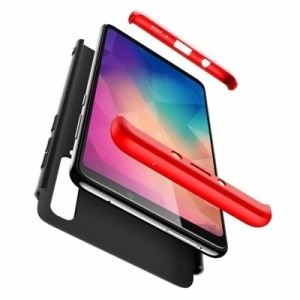 Husa Samsung Galaxy A9 -GKK 360 Front and Back Case Full Body Cover Negru cu Rosu - Img 3