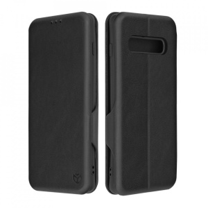 husa tip carte  magnetica din piele ecologica neagra pentru Samsung S10 Plus