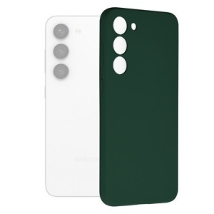 husa Samsung S23 Plus din silicon moale de culoare verde inchis