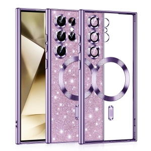 Husa Samsung Galaxy S24 Ultra Luxury Glitter MagSafe mov deschis