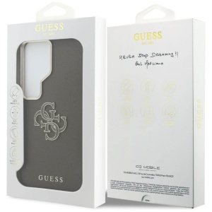 Husa Samsung Galaxy S26 Ultra Guess Grained Big 4G Metal Logo maro - Img 6