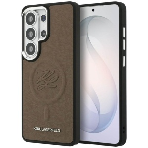 Husa Samsung Galaxy S26 Ultra Karl Lagerfeld Leather with Initial Logo Debossed MagSafe maro