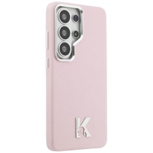 Husa Samsung Galaxy S26 Ultra Karl Lagerfeld Wrapped Grained Leather with K Head Logo MagSafe roz - Img 2