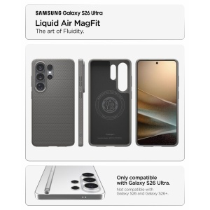 Husa Samsung Galaxy S26 Ultra Spigen Liquid Air Mag Magsafe Marble Grey - Img 6