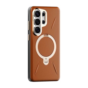 Husă Samsung Galaxy S26 Ultra Torras QPRO Leather Series – Piele ecologica Premium, maro - Img 5