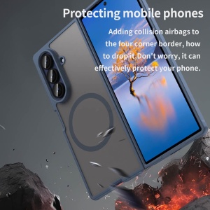Husa Samsung Galaxy Z Fold 7 HaloFrost Magsafe albastru inchis - Img 5