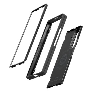 Profil slim si structura hibrida pe husa neagra Samsung Z Fold8 Ultra Spigen Pro