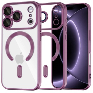 Husă Techsuit Luxury Crystal MagSafe pentru iPhone 18 Pro Max, Dark Cherry