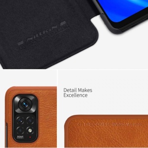 Husa Xiaomi Redmi Note 11/ Note 11s - Nillkin Qin Leather Case Brown - Img 6