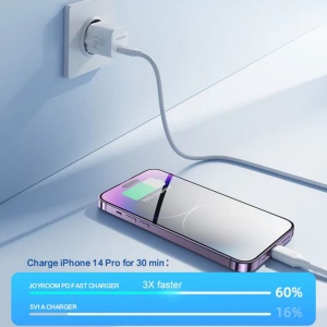 Incarcator de perete 20W JoyRoom - Wall Charger (JR-TCF02) cu cablu Type-C to Lightning - White - Img 2