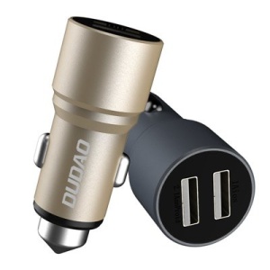 Incarcator Dudao Universal Car Charger 2x USB 2.4A golden - Img 3