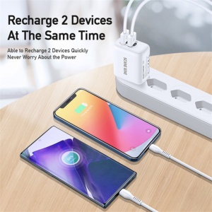 Incarcator priza Dux Ducis C10 2xUSB, 12W, 2.4A, Quickcharge 3.0 - Img 2