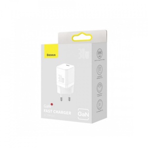 Incarcator telefon Baseus GaN3 incarcare rapida USB-C, PD, 30W, 3A alb - Img 7