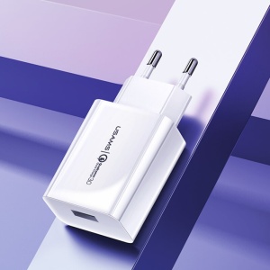 Incarcator telefon priza Usams T22 18W, 3A, 1xUSB-A QC 3.0 alb - Img 5