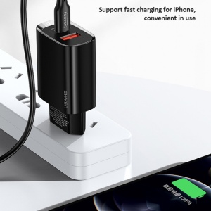 Incarcator telefon priza Usams T35 ,Dual Port, 1xUSB-C, PD 20W & 1xUSB-A, QC 3.0 - Img 6