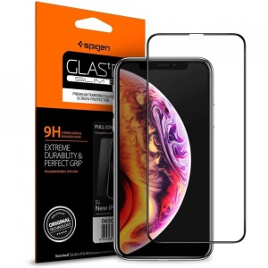 Sticla securizata Iphone 11 PRO MAX-Spigen Glass FC-margine neagra - Img 1