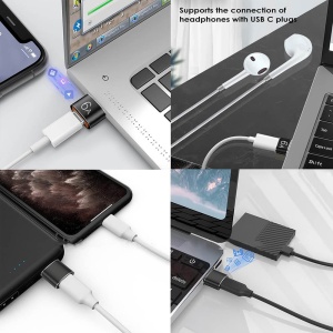 Adaptor premium Type-C la USB, OTG ,6A, 120W , negru - Img 2