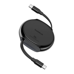 Cablu de date tip C Super Fast Charge 100W, 1m , retractabil , Baseus Pathfinder Series negru - Img 1