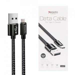 Cablu de date Yesido (CA-57) -USB to Type-C incarcare rapida 2.4 A, 1.2M - Img 2